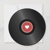 Retro Vibe Vinyl Muziek Thema Rood Save The Date Kaart (Achterkant)