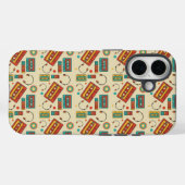 Retro Vibes - 1980s Cassettebandjes Pattern Case-Mate iPhone Case (Achterkant (horizontaal))