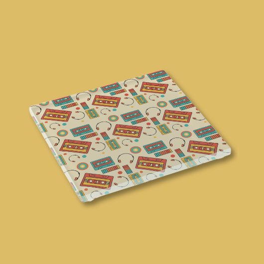 Retro Vibes - 1980s Cassettebandjes Pattern Glazen Onderzetter