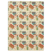 Retro Vibes - 1980s Cassettebandjes Pattern Klembord (Achterkant)