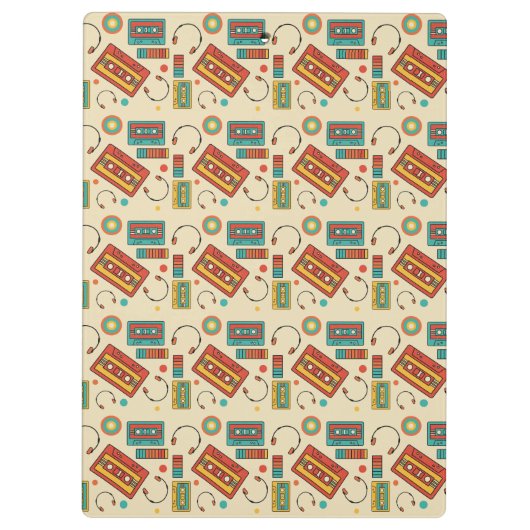 Retro Vibes - 1980s Cassettebandjes Pattern Klembord (Achterkant)