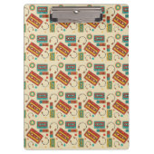 Retro Vibes - 1980s Cassettebandjes Pattern Klembord (Voorkant)