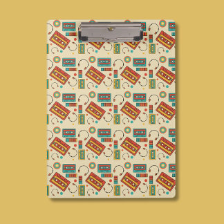 Retro Vibes - 1980s Cassettebandjes Pattern Klembord