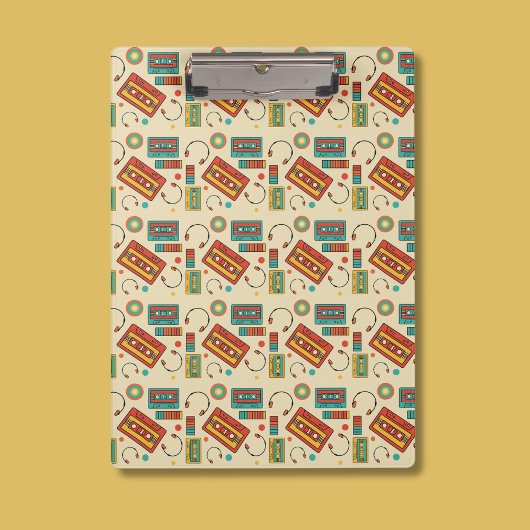 Retro Vibes - 1980s Cassettebandjes Pattern Klembord