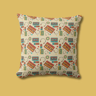 Retro Vibes - 1980s Cassettebandjes Pattern Kussen