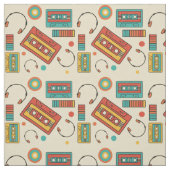 Retro Vibes - 1980s Cassettebandjes Pattern Stof (Swatch)