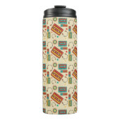 Retro Vibes - 1980s Cassettebandjes Pattern Thermosbeker (Voorkant)