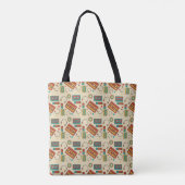 Retro Vibes - 1980s Cassettebandjes Pattern Tote Bag (Achterkant)