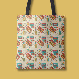 Retro Vibes - 1980s Cassettebandjes Pattern Tote Bag