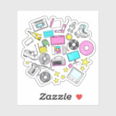 Retro Vibes: 80s Throwback Icons  Sticker (Vel)