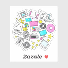 Retro Vibes: 80s Throwback Icons  Sticker