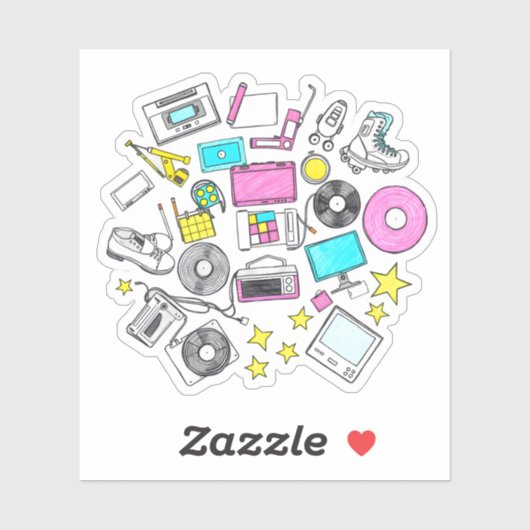 Retro Vibes: 80s Throwback Icons  Sticker (Vel)