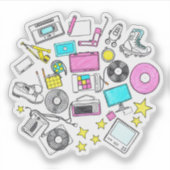 Retro Vibes: 80s Throwback Icons  Sticker (Voorkant)