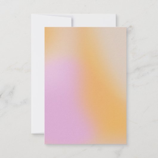 Retro Vibes Abstract Roze Sinaasappel Gradient Wed RSVP Kaartje (Achterkant)