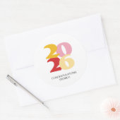 Retro Vibes Afstudeerfeest Ronde Sticker (Envelop)