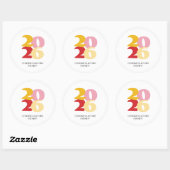 Retro Vibes Afstudeerfeest Ronde Sticker (Vel)
