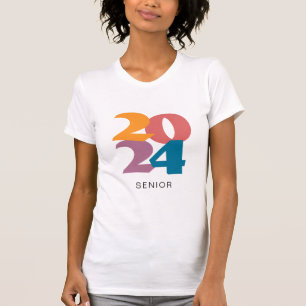 Retro Vibes Afstuderen 2024 Senior gepersonaliseer T-shirt