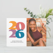 Retro Vibes Afstuderen Celebration Party Aankondiging (Staand voorkant)