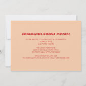 Retro Vibes Afstuderen Celebration Party Aankondiging (Achterkant)