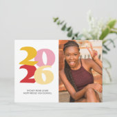 Retro Vibes Afstuderen Celebration Party Aankondiging (Staand voorkant)