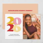 Retro Vibes Afstuderen Celebration Party Aankondiging (Voorkant / Achterkant)