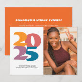 Retro Vibes Afstuderen Celebration Party Aankondiging (Voorkant / Achterkant)