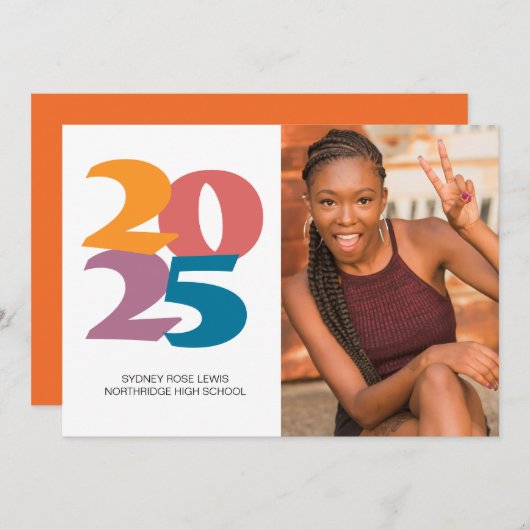 Retro Vibes Afstuderen Celebration Party Aankondiging (Voorkant / Achterkant)