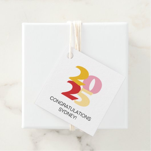 Retro Vibes Afstuderen Celebration Party Bedankjes Labels (In situ)