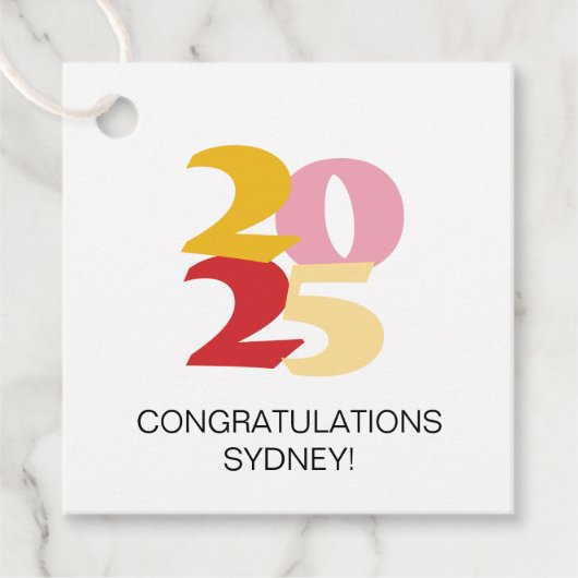 Retro Vibes Afstuderen Celebration Party Bedankjes Labels (Voorkant)