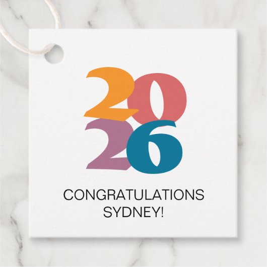 Retro Vibes Afstuderen Celebration Party Bedankjes Labels (Voorkant)