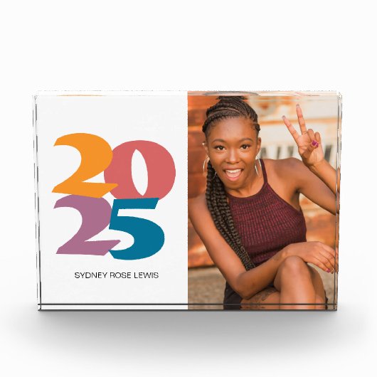 Retro Vibes Afstuderen Celebration Party Fotoblokken (Voorkant)