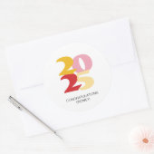 Retro Vibes Afstuderen Celebration Party Ronde Sticker (Envelop)