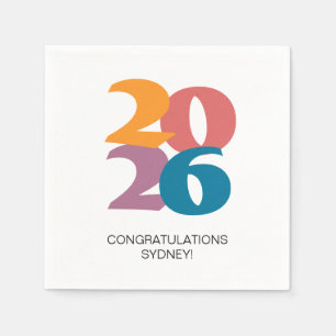 Retro Vibes Afstuderen Celebration Party Servet