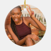 Retro Vibes Afstuderen Klasse van 2025 Keramisch Ornament (Achterkant)