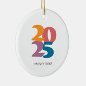 Retro Vibes Afstuderen Klasse van 2025 Keramisch Ornament (Rechts)