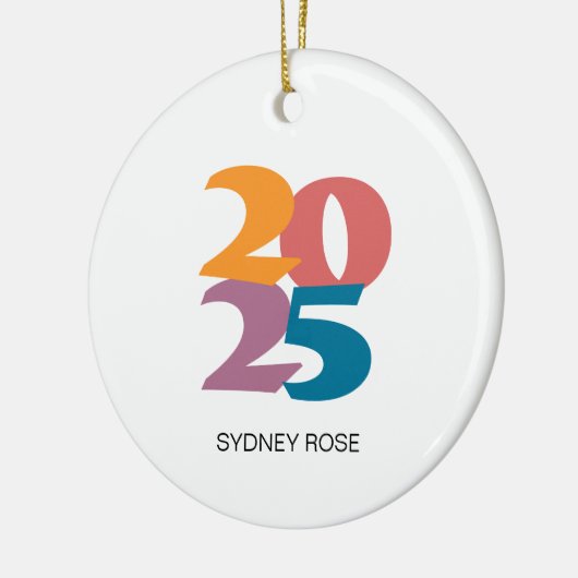 Retro Vibes Afstuderen Klasse van 2025 Keramisch Ornament (Links)