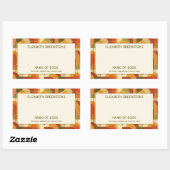 Retro Vibes Auteur Handtekening Bookplate Rechthoekige Sticker (Vel)