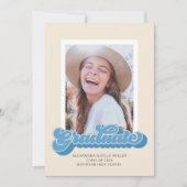 Retro Vibes (blauw) Aankondiging Afstuderen foto's (Voorkant)