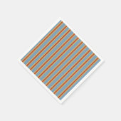 Retro Vibes Blauw Bruin Mosterd Gestreept Servet (Hoek)