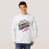 Retro Vibes Cassette - Speel het luid T-shirt (Voorkant volledig)