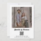Retro Vibes Classic Photo QR Code Weddenschap Kaart (Achterkant)