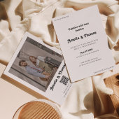 Retro Vibes Classic Photo QR Code Weddenschap Kaart