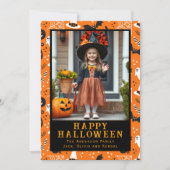 Retro Vibes Custom Photo Happy Halloween Feestdagenkaart (Voorkant)
