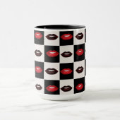 Retro Vibes dambord | rode lippen Mok (Midden)