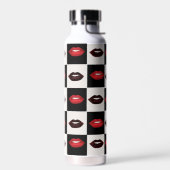 Retro Vibes dambord | rode lippen Waterfles (Links)