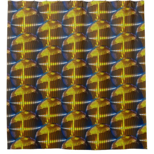 Retro Vibes - Disco Ball Douchegordijn (Voorkant)