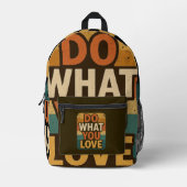 Retro vibes: doe waar je van houdt bedrukte rugzak (Voorkant)