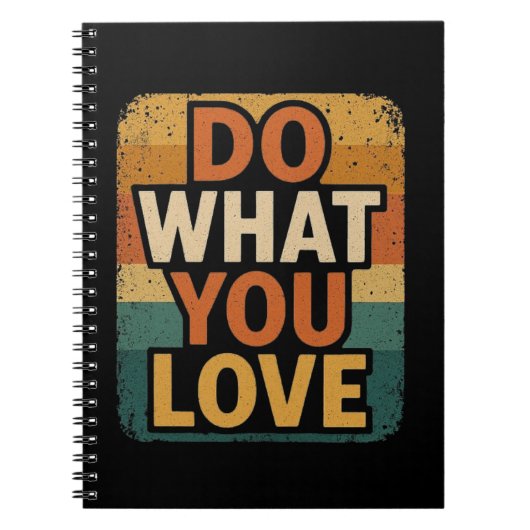 Retro vibes: doe waar je van houdt notitieboek (Voorkant)