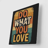 Retro vibes: doe waar je van houdt vierkante klok (Hoek)