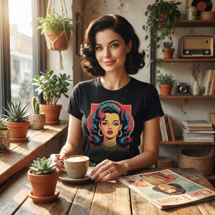 Retro Vibes, Fierce Stijl: Bold Beauty Pop Art T-shirt